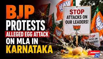 BJP Protests Alleged Egg Attack on MLA in Karnataka
