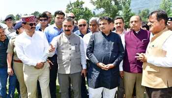 UNION MINISTER GADKARI PROMISES RS 400 CRORE AID TO RESTORE FLOOD-HIT KULLU DISTRICT”