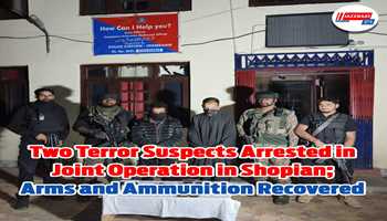 Two Terrorist Associates Apprehended with Arms and Ammunition in Shopian