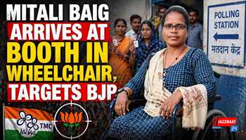 Mitali Baig Arrives at Booth in Wheelchair, Targets BJP