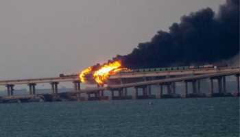 UKRAIN WAR: KEY BRIDGE LINKING CRIMEA TO RUSSIA DESTROYED IN EXPLOSION