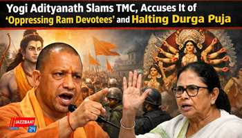Yogi Adityanath Slams TMC, Accuses It of “Oppressing Ram Devotees” and Halting Durga Puja