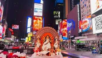 Durga Puja Lights Up Times Square in a Historic NRI Celebration