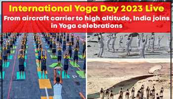 International Yoga Day 2023 Live: From Aircraft Carrier to High Altitude, India Joins in Yoga Celebrations
