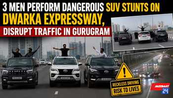 3 Men Perform Dangerous SUV Stunts on Dwarka Expressway, Disrupt Traffic in Gurugram
