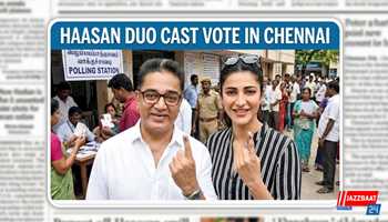 Haasan Duo Cast Vote in Chennai