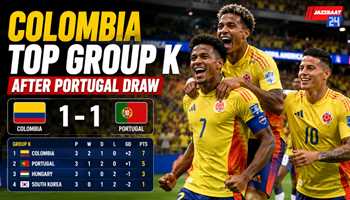 Colombia Top Group K After Portugal Draw

