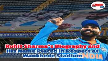 Rohit Sharma's biography and his name placed in respect at Wankhede Stadium