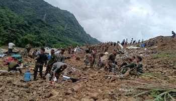 Rescue efforts in Manipur are continuing despite bad weather; the death toll has risen to 29, and at least 34 people are still missing