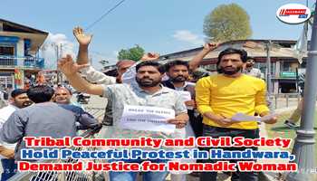 Tribal Community and Civil Society Hold Peaceful Protest in Handwara, Demand Justice for Nomadic Woman