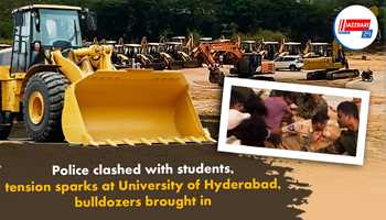 Students and Non-teaching staff encounter the police force in Hyderabad University