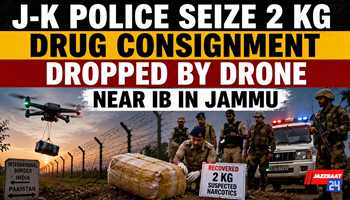 J-K Police Seize 2 Kg Drug Consignment Dropped by Drone Near IB in Jammu
