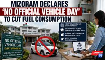 Mizoram Declares ‘No Official Vehicle Day’ to Cut Fuel Consumption