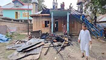 Imambara Reduced to Ashes in Devastating Blaze in Budgam's Hanjuk Village