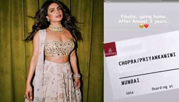 RETURNING TO INDIA AFTER ALMOST THREE YEARS, ACTRESS PRIYANKA CHOPRA GETS EMOTIONAL 