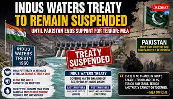 Indus Waters Treaty to Remain Suspended Until Pakistan Ends Support for Terror: MEA