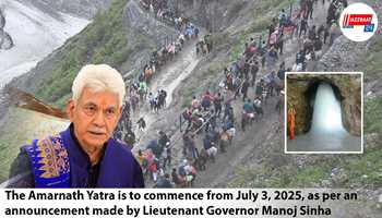 The Amarnath Yatra is to commence from July 3, 2025, as per an announcement made by Lieutenant Governor Manoj Sinha

