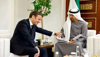 French President Macron meets UAE’s new president, pays tribute to Sheikh Khalifa