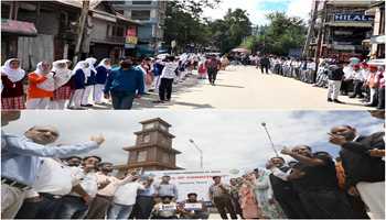 SVEEP: Youth in Baramulla join hands to form a Human Chain to encourage Voter Participation
