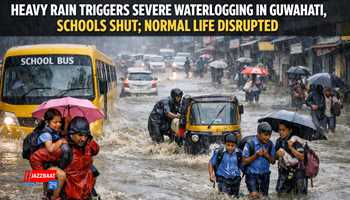 Heavy Rain Triggers Severe Waterlogging in Guwahati, Schools Shut; Normal Life Disrupted