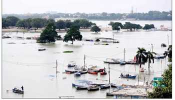 GANGA RIVER REVEALS WRATHFUL FORM AS WATER LEVELS RISE
