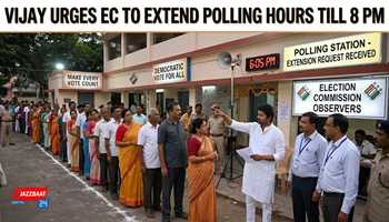 Vijay Urges EC to Extend Polling Hours Till 8 PM
